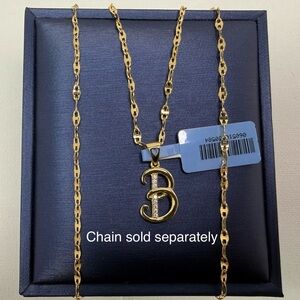 18K Genuine Yellow Gold Initial 'B' Pendant